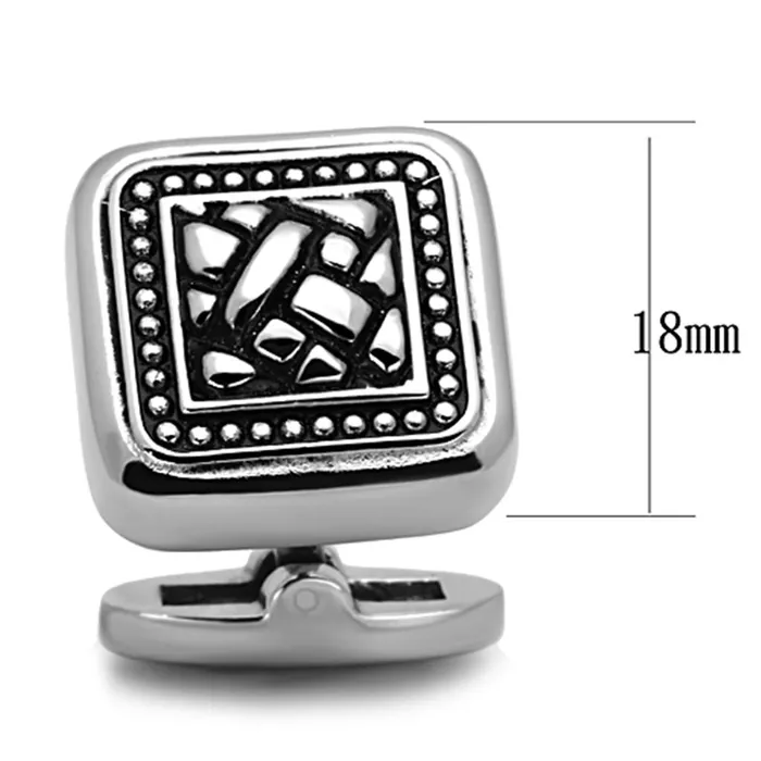 Alamode Bracelets TK1256 High polished no plating Stainless Steel Cufflink with Epoxy in Jet