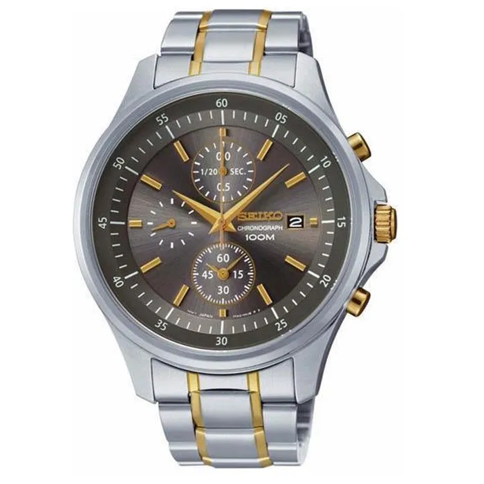 Bracelets Seiko Seiko SNDE25 Mens Chronograph Grey Dial Two Tone Steel Bracelet Watch Bracelets Seiko Seiko SNDE25 Mens Chronograph Grey Dial Two Tone Steel Bracelet Watch