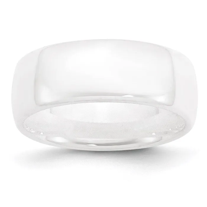 Chisel Ceramic White 8mm Polished Band Rings