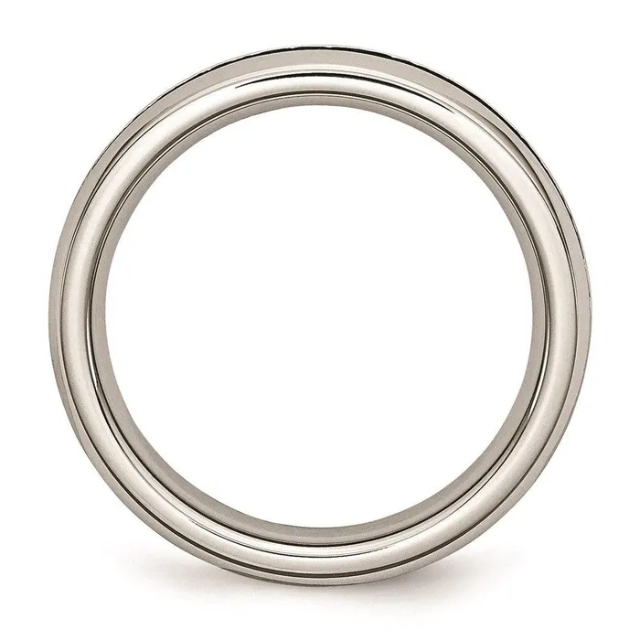 Chisel Rings Stainless Steel 4mm Black CZ Ring