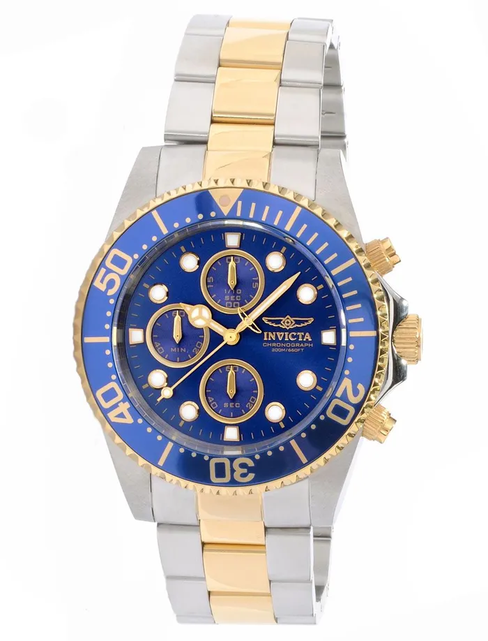 Invicta Bracelets Invicta Mens Chronograph Watch Pro Diver Two Tone Bracelet Quartz Blue Dial 1773 Invicta Bracelets Invicta Mens Chronograph Watch Pro Diver Two Tone Bracelet Quartz Blue Dial 1773