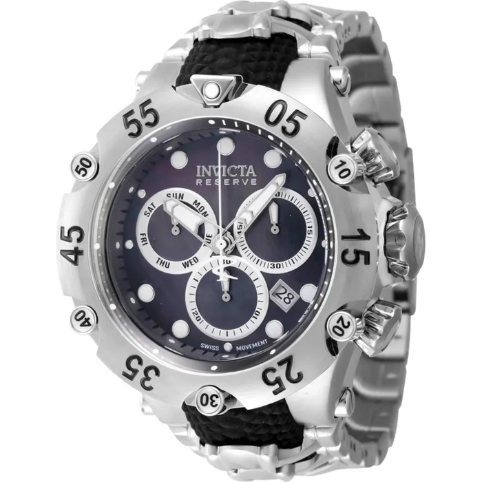 Invicta Mens Watch Reserve Chronograph Quartz Black Silver Dial Bracelet 47157 Invicta Bracelets