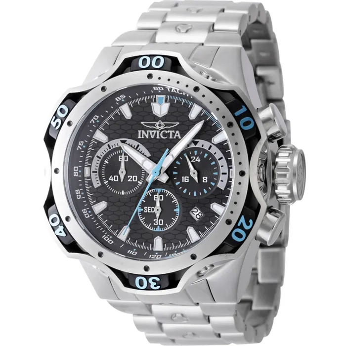Invicta Mens Watch Venom Chronograph Black Dial Stainless Steel Bracelet 47758 Invicta Bracelets