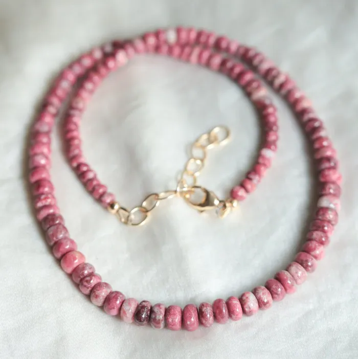 Necklaces Earthly Abundance Pink thulite necklace