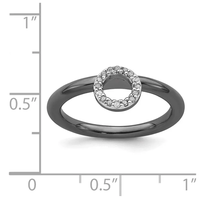 Stackable Expressions Sterling Silver Stackable Expressions Blackplated Halo Dia Ring QSK1993 Rings Stackable Expressions Sterling Silver Stackable Expressions Blackplated Halo Dia Ring QSK1993 Rings