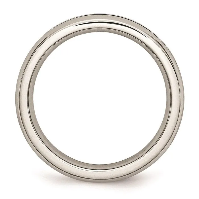 Stainless Steel 4mm May Green CZ Ring Chisel Rings Stainless Steel 4mm May Green CZ Ring Chisel Rings