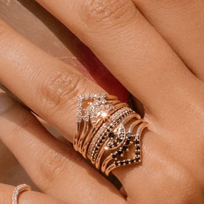 White Diamond Crown Ring Marrow Fine Rings