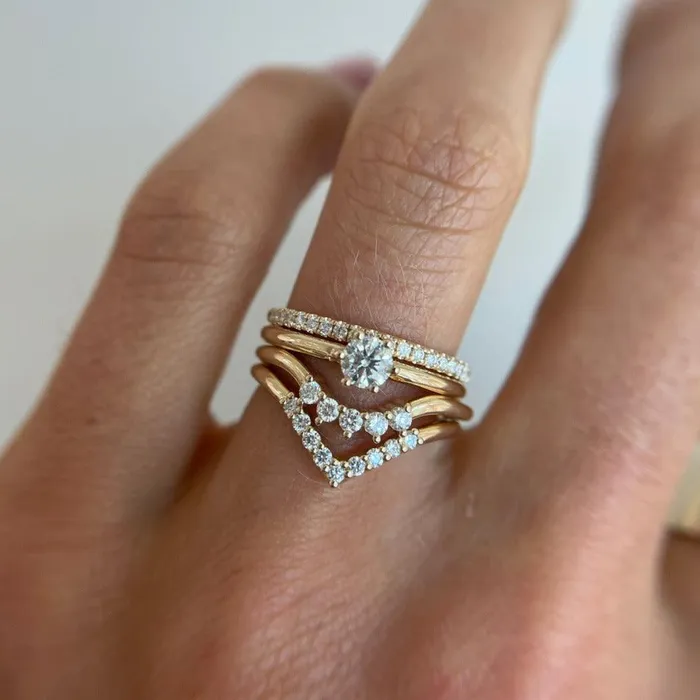 White Diamond Crown Ring Marrow Fine Rings