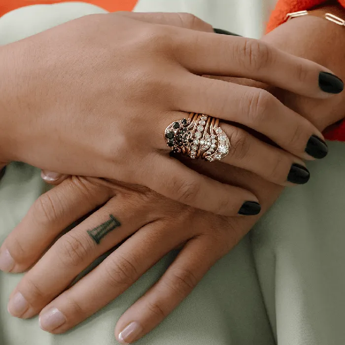 White Diamond Crown Ring Marrow Fine Rings