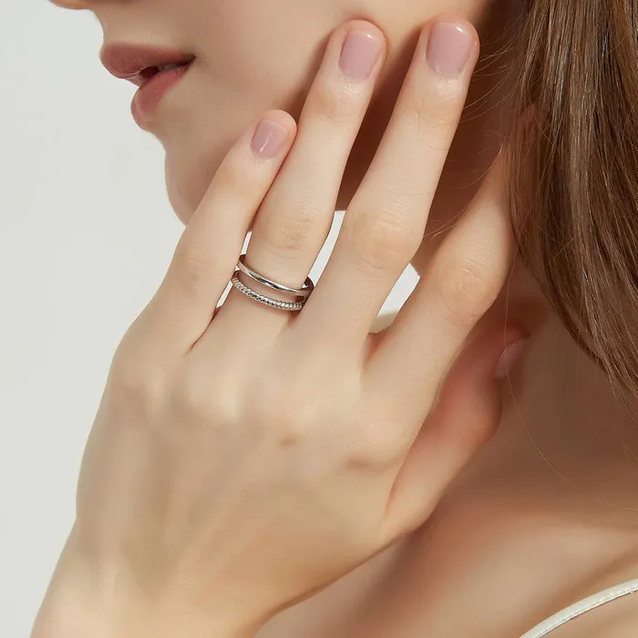 BERRICLE Rings Woven Cable Band in Sterling Silver