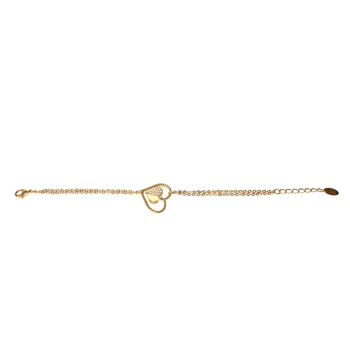 Bracelets Ferre Milano Ferre Milano Bracelet Ip Gold With Stone Heart Design Bracelets Ferre Milano Ferre Milano Bracelet Ip Gold With Stone Heart Design