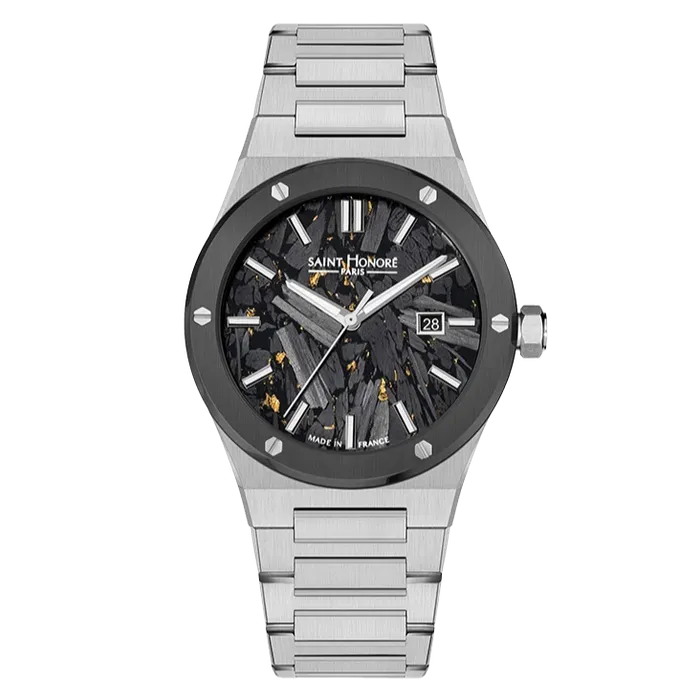 Saint Honore New Haussmann Gents Black Dial Stainless Steel Bracelet Watch Saint Honore Bracelets Saint Honore New Haussmann Gents Black Dial Stainless Steel Bracelet Watch Saint Honore Bracelets