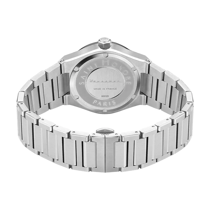 Saint Honore New Haussmann Gents Black Dial Stainless Steel Bracelet Watch Saint Honore Bracelets