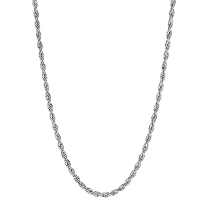 3mm WHITE gold Rope Chain SpicyIce Necklaces 3mm WHITE gold Rope Chain SpicyIce Necklaces