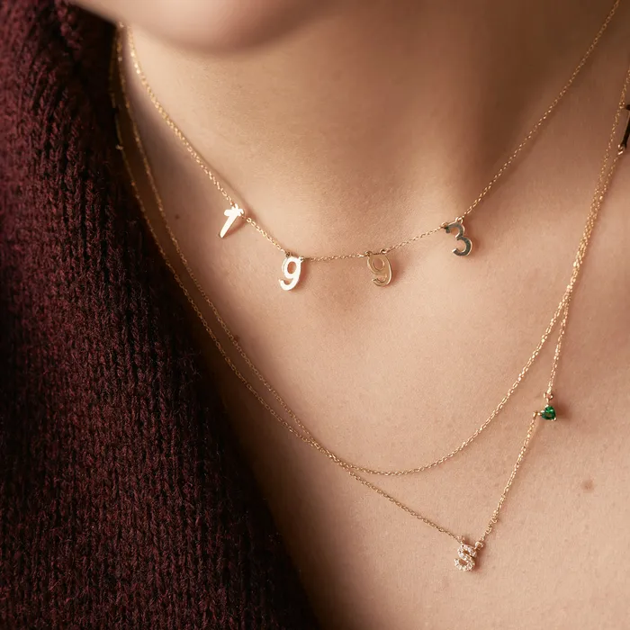 Diamond Initial with Birthstone Gelin Diamond Necklaces