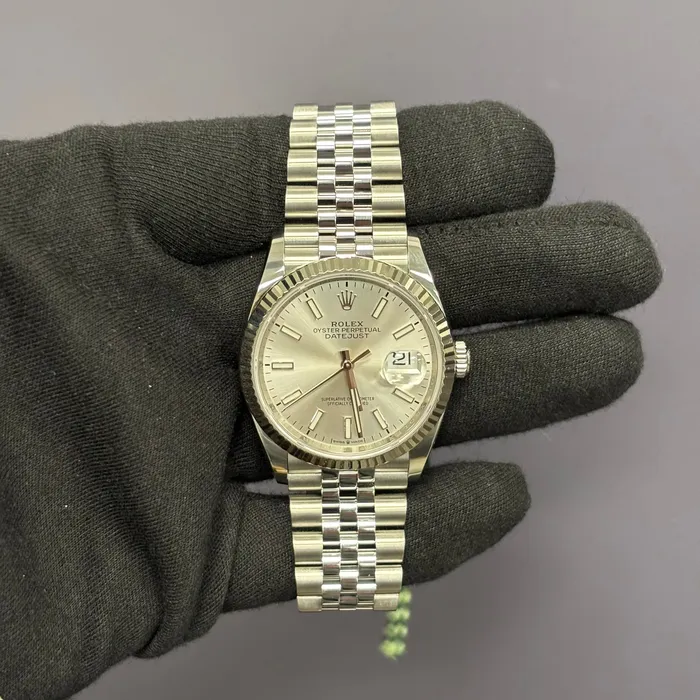 Happy Jewelers Watches Rolex Datejust 36mm Silver Dial Watch Ref 126234