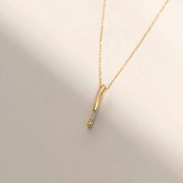 Necklaces Gelin Diamond Diamond Vertical Bar Necklace