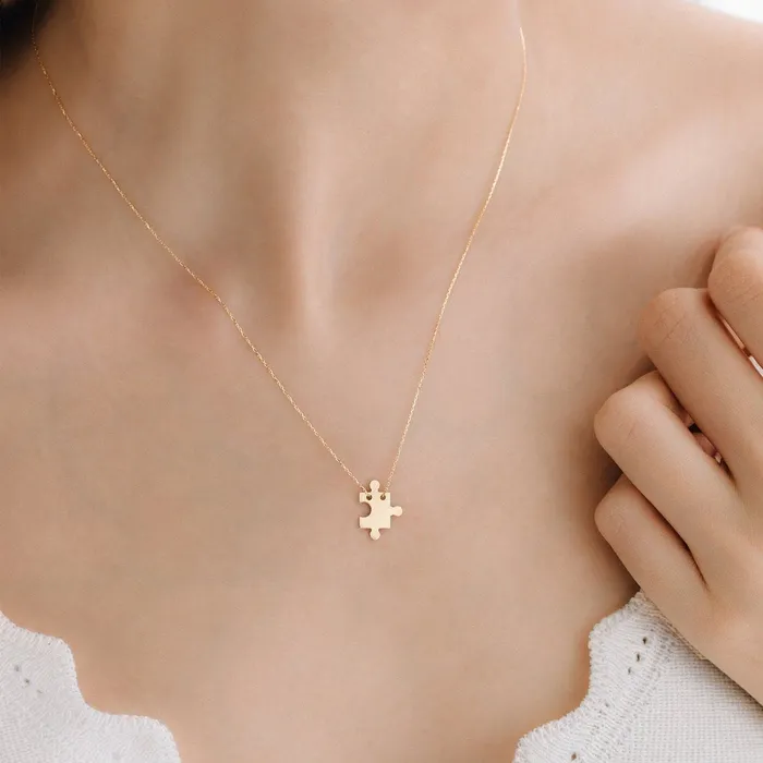 Necklaces Gelin Diamond Puzzle Piece Pendant Necklace