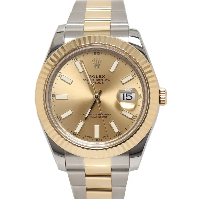 Rolex Mens Datejust Yellow Gold Stainless Steel 41mm Champagne Stick Dial Watch Reference 116333 Happy Jewelers Bracelets Rolex Mens Datejust Yellow Gold Stainless Steel 41mm Champagne Stick Dial Watch Reference 116333 Happy Jewelers Bracelets