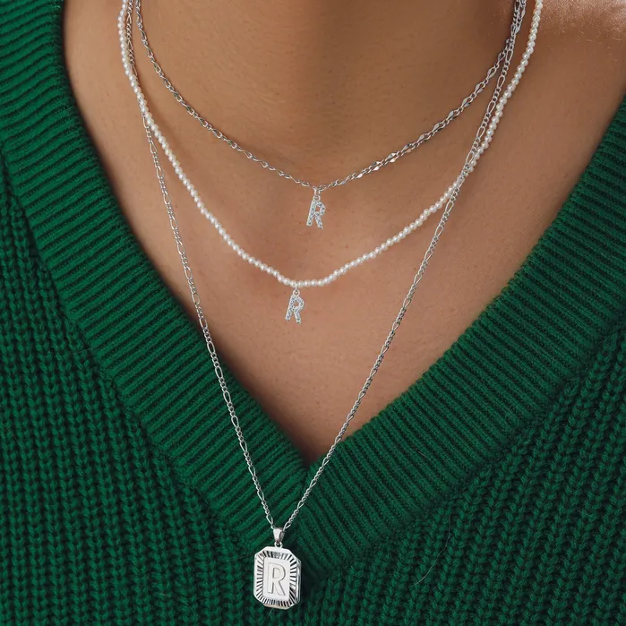 Vivamacity Necklaces Diamond Initial Choker