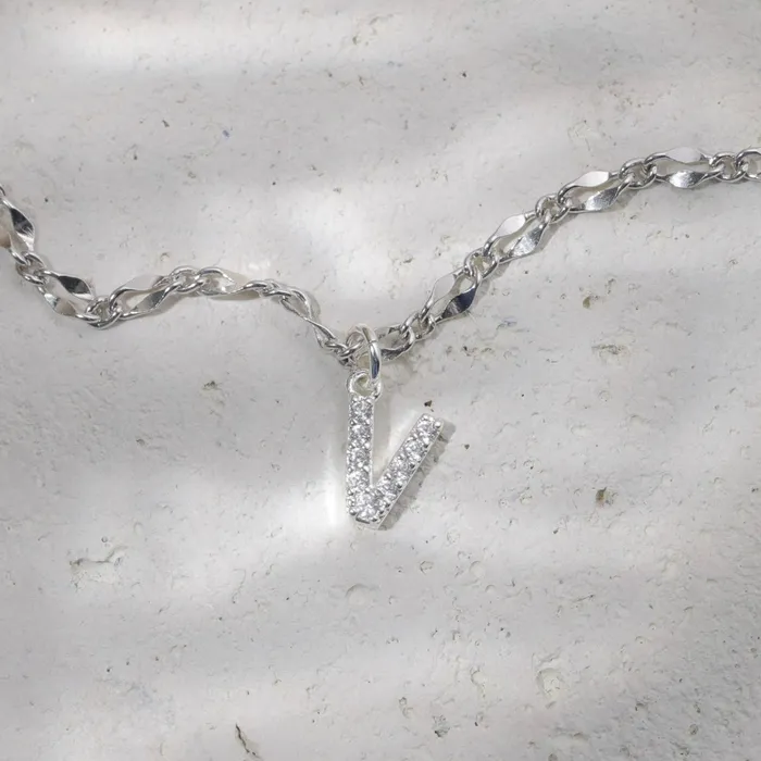 Vivamacity Necklaces Diamond Initial Choker