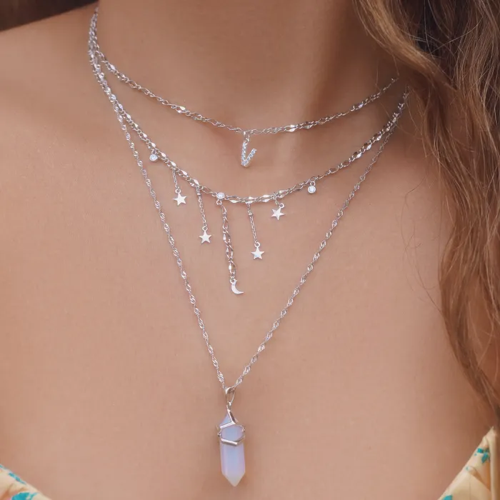Vivamacity Necklaces Diamond Initial Choker