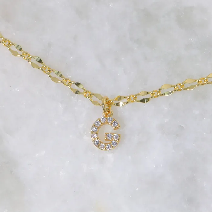 Vivamacity Necklaces Diamond Initial Choker