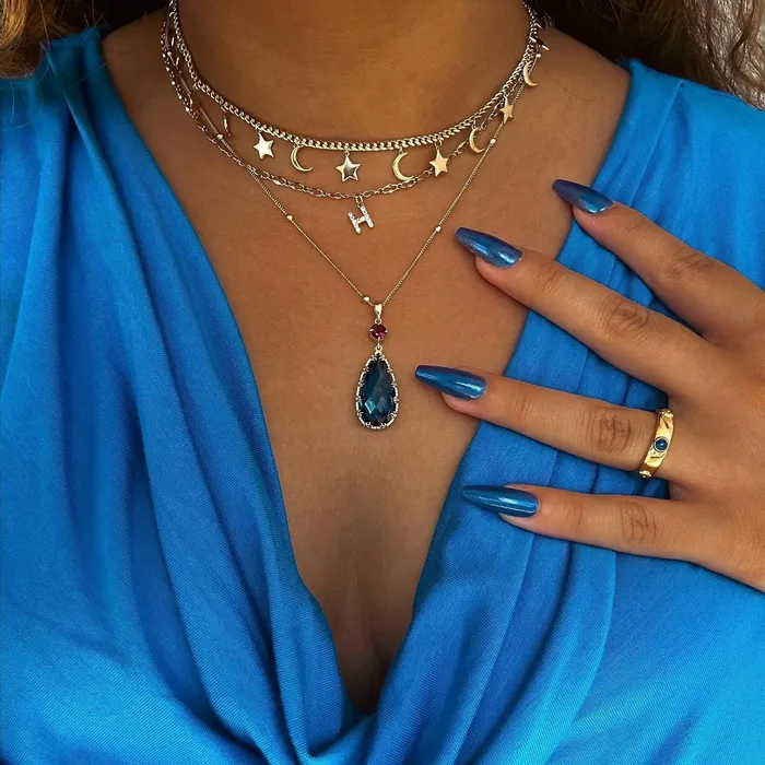Vivamacity Necklaces Diamond Initial Choker