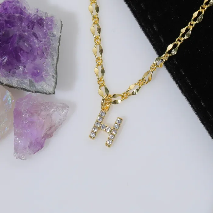 Vivamacity Necklaces Diamond Initial Choker