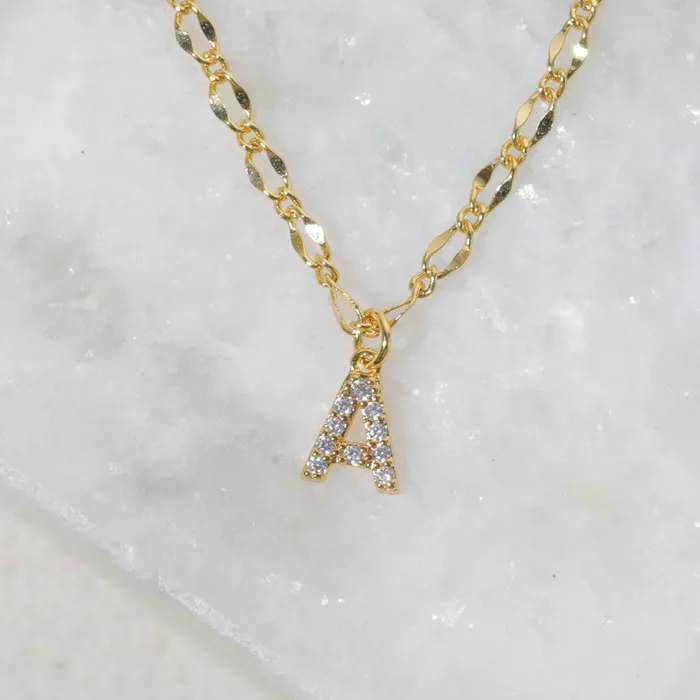 Vivamacity Necklaces Diamond Initial Choker