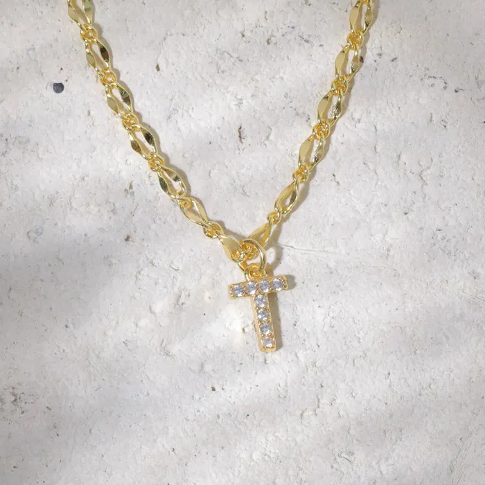 Vivamacity Necklaces Diamond Initial Choker