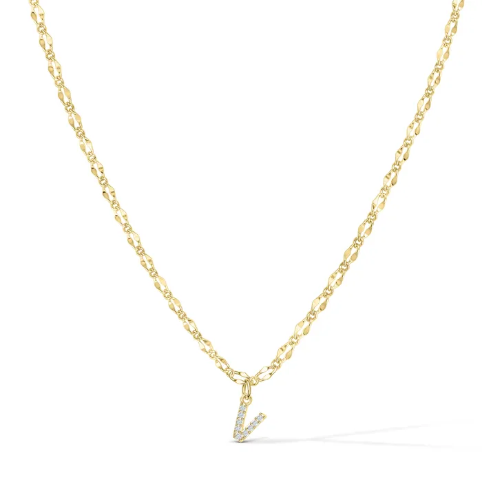 Vivamacity Necklaces Diamond Initial Choker