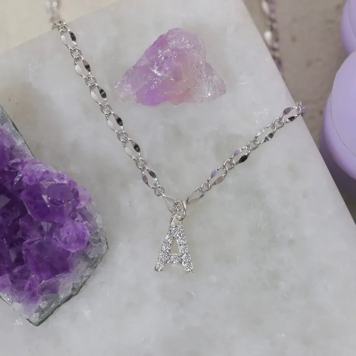 Vivamacity Necklaces Diamond Initial Choker