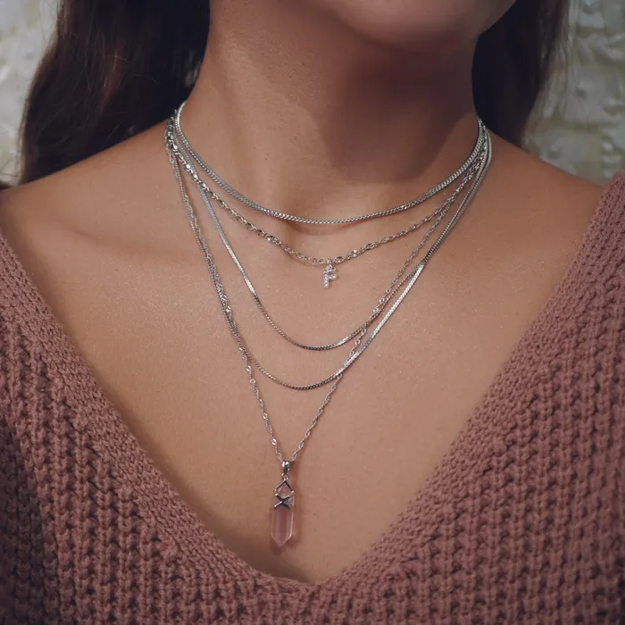 Vivamacity Necklaces Diamond Initial Choker