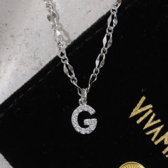 Vivamacity Necklaces Diamond Initial Choker