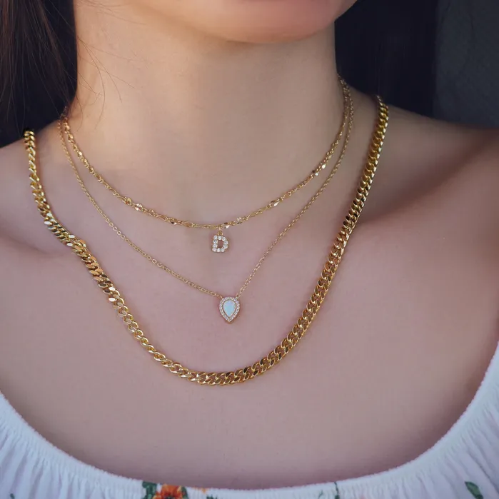 Vivamacity Necklaces Diamond Initial Choker