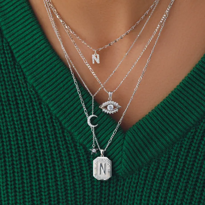 Vivamacity Necklaces Diamond Initial Choker