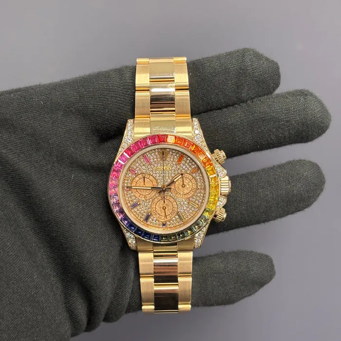Watches Rolex Daytona 40mm Pave Dial Watch Ref 116505 Happy Jewelers