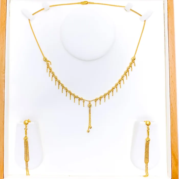 Andaaz Jewelers Necklaces Shiny Sophisticated Chic 22K Gold Necklace Set