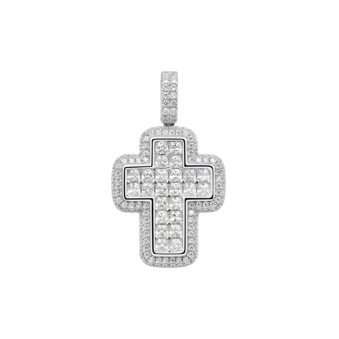 aporro Necklaces Radiant Cut Cross Pendant