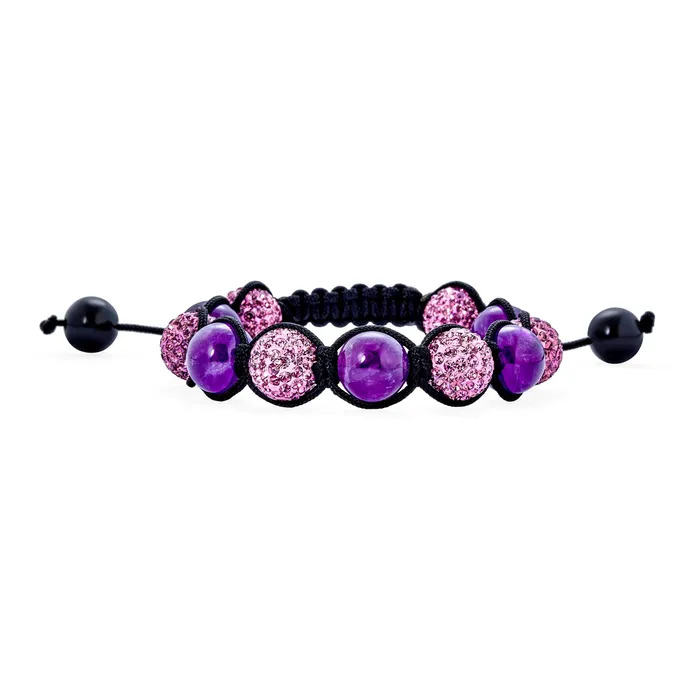 BlingJewelry Wholesale Bracelets Black Navy Blue Gold Tone Bead Strand Bracelet with Pave Crystal Ball for Men