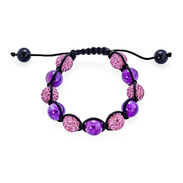 BlingJewelry Wholesale Bracelets Black Navy Blue Gold Tone Bead Strand Bracelet with Pave Crystal Ball for Men
