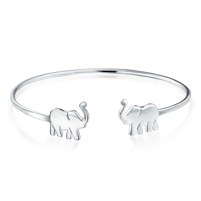 BlingJewelry Wholesale Bracelets Minimalist Elephant Bangle Bracelet in Sterling Silver Delicate Good Luck Charm BlingJewelry Wholesale Bracelets Minimalist Elephant Bangle Bracelet in Sterling Silver Delicate Good Luck Charm