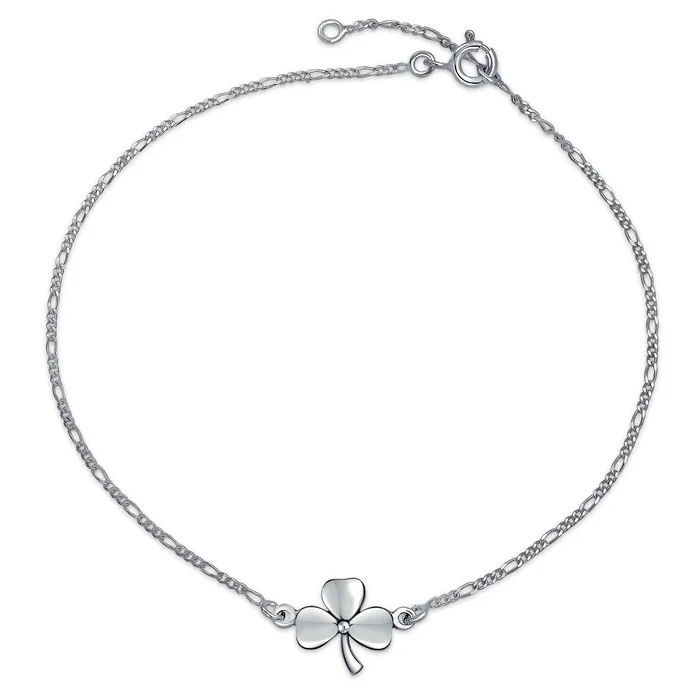 BlingJewelry Wholesale Bracelets Three Leaf Shamrock Anklet Ankle Bracelet Lucky Clover Sterling Silver BlingJewelry Wholesale Bracelets Three Leaf Shamrock Anklet Ankle Bracelet Lucky Clover Sterling Silver