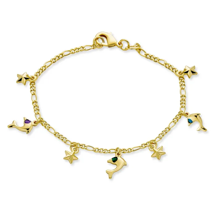 BlingJewelry Wholesale Bracelets Vacation Nautical Anchor Starfish Charm Bracelet 18K Gold Plated BlingJewelry Wholesale Bracelets Vacation Nautical Anchor Starfish Charm Bracelet 18K Gold Plated