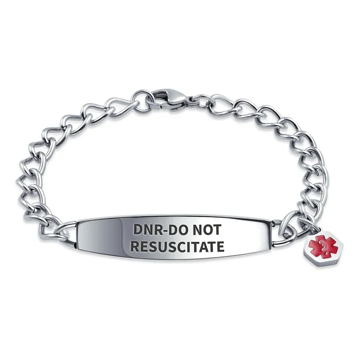 Bracelets BlingJewelry Wholesale Medical ID Bracelet Miami Cuban Link Chain Silver Tone Stainless Steel 758 Inch