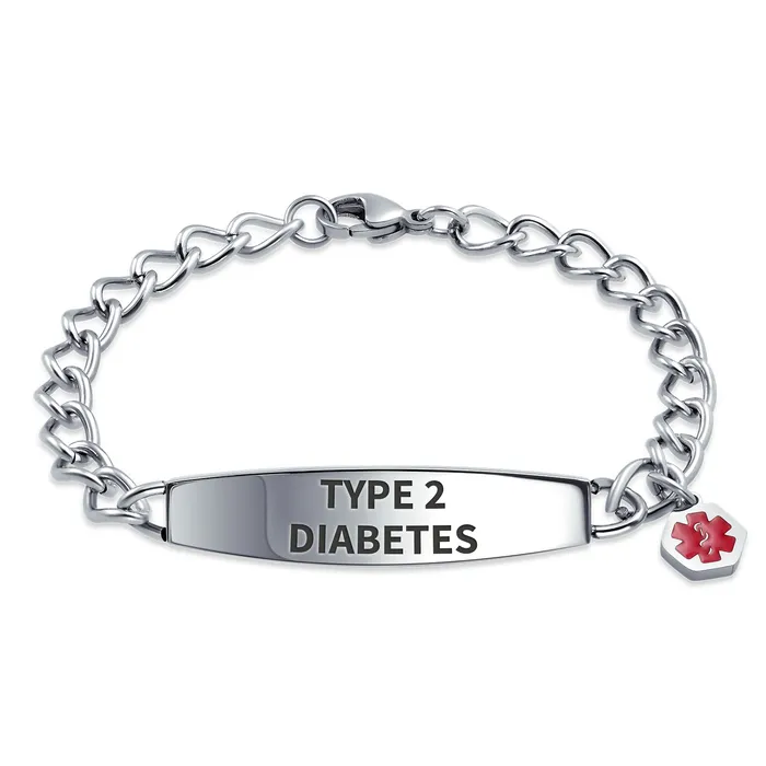 Bracelets BlingJewelry Wholesale Medical ID Bracelet Miami Cuban Link Chain Silver Tone Stainless Steel 758 Inch