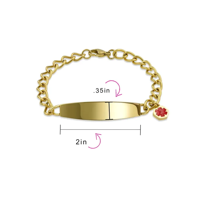 Bracelets BlingJewelry Wholesale Medical ID Bracelet Miami Cuban Link Chain Silver Tone Stainless Steel 758 Inch