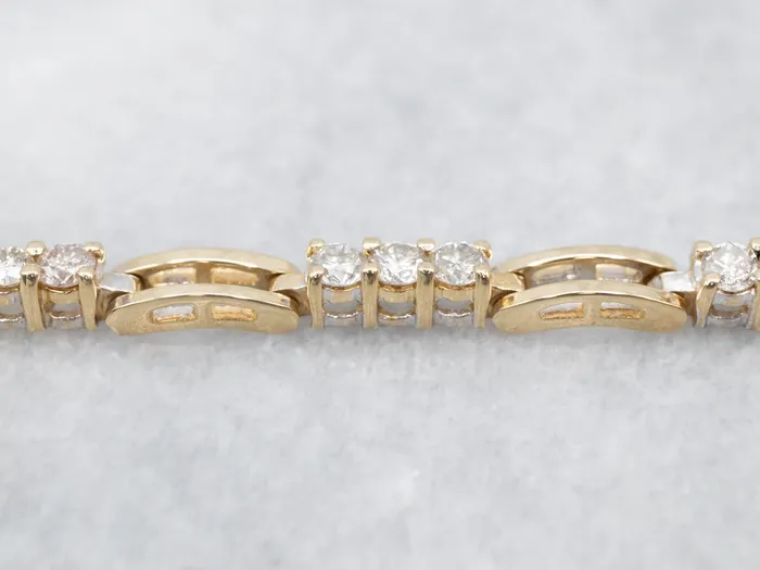 Bracelets Classic Two Tone Diamond Tennis Bracelet Market Square Jewelers