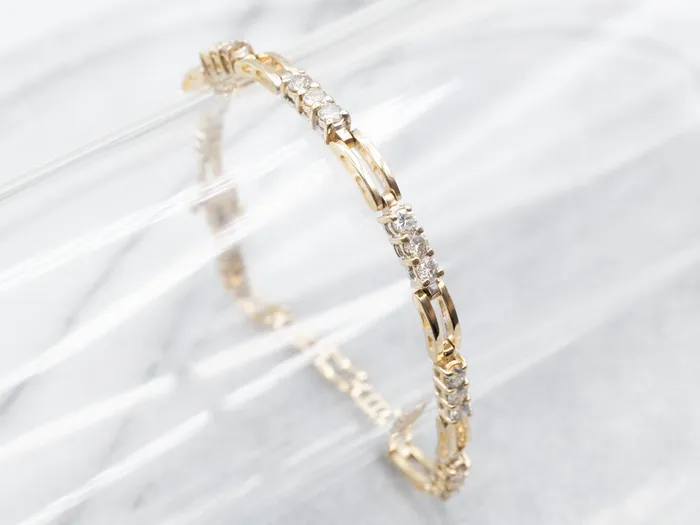 Bracelets Classic Two Tone Diamond Tennis Bracelet Market Square Jewelers